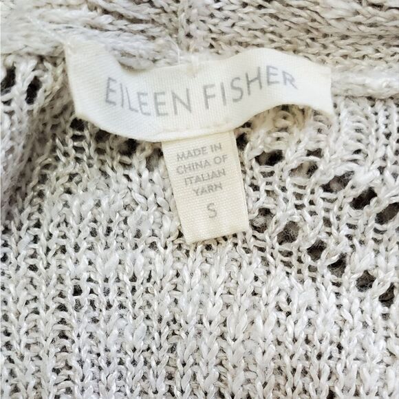 Eileen Fisher Oatmeal Italian Yarn Linen Blend Cardigan - Picture 5 of 6